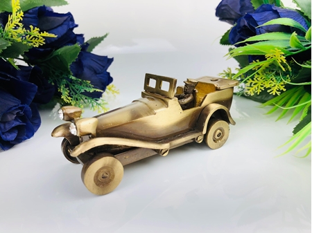 Picture of Two Moustaches Brass Roofless Vintage Motor Car Showpiece Figurine Statue for Home, Brass Antique Showpieces for Home, Standard, Pack of 1