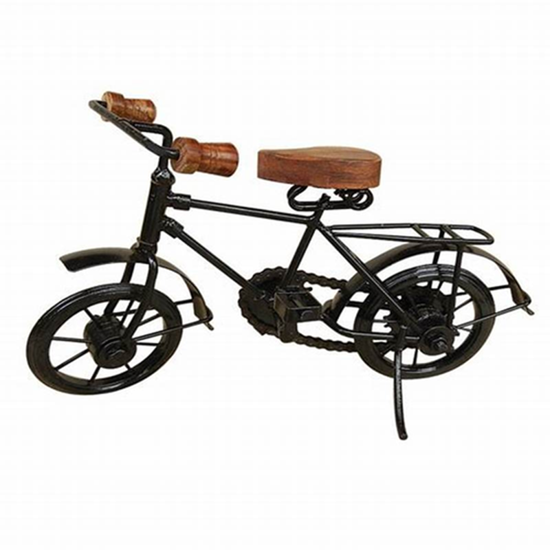 Picture of basera Wooden and Cast Iron Small Brushed Cycle Home Decorative Item (Black, 10 x 7 inch)